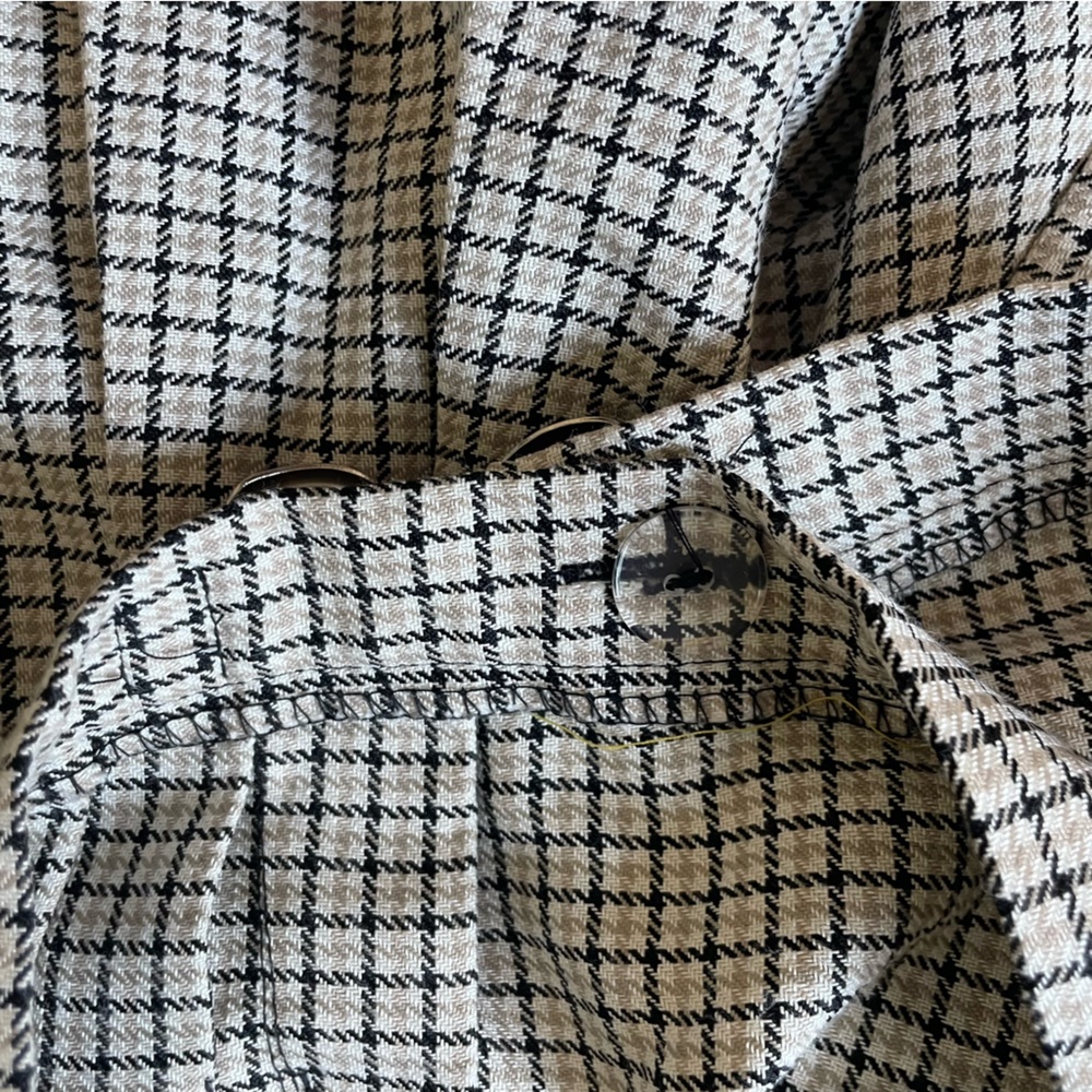 MGR Plaid Mini Skirt 3 Ivory Pleat Schoolgirl Harajuku Prep Grunge Academia - Picture 8 of 13